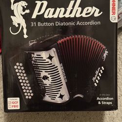 Hohner HA-3100GB Panther GCF 31 Button Diatonic Accordion Matte Black