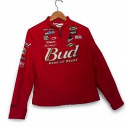Vintage NASCAR Budweiser Red Racing Jacket