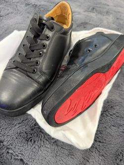 Christian Louboutin Black Leather Low-Top Sneakers