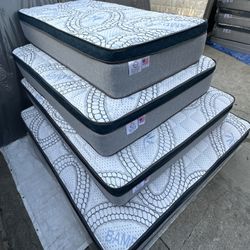 Queen Size Mattress Pillow Top 12” Thick. All Sizes Available. Same Day Delivery. Brand New Mattresses