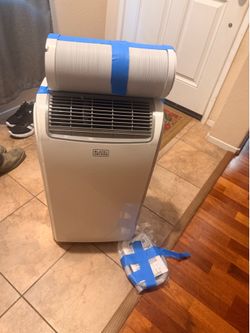 BLACK+DECKER Portable Air Conditioner, 12,000 BTU, BPP08WTB, White 8,000 BTU DOE for Rooms Up To 550 Sq. Ft., 3-in-1 Portable AC, Fan and Dehum with R