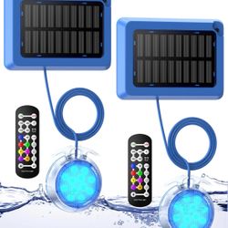 Solar Pool Lights,Underwater IP68 Pool Lights with 8-Color Changing and 9 Modes