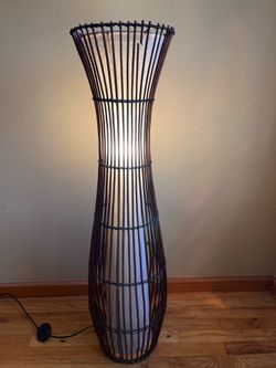 44 inch tall wicker floor lamp $40 cash only. Cross Posted