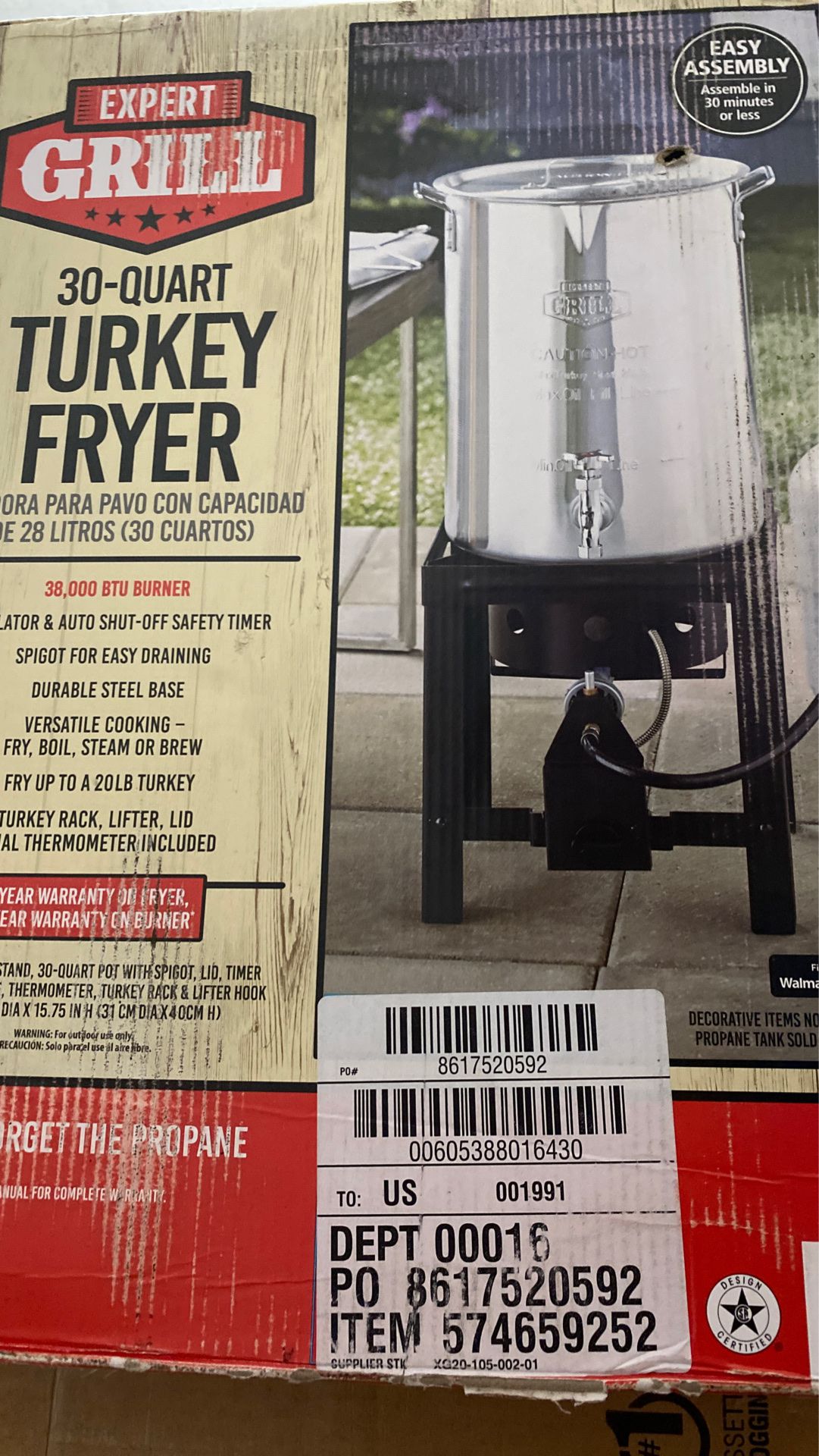 Expert grill turkey fryer