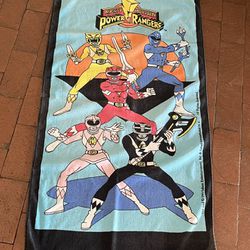 Vintage 1993 Power Rangers Towel 52” By 26”