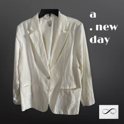 A New Day Linen Blazer-sizes 16 And 18 Available 