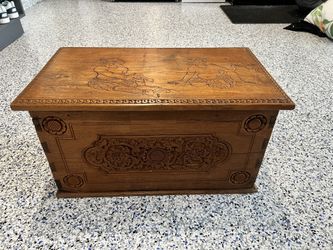 Teak chest Thai art