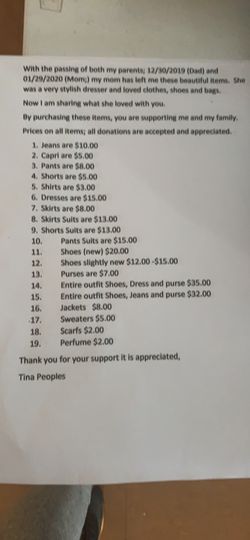Indoor sale