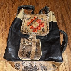 Vintage Leather Mexican Style Bag Purse