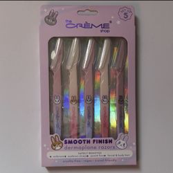 The Crème Shop Smooth Finish Dermaplane Razors Pink Cruelty-Free Vegan Set of 5