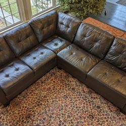 Macys leather sectional 