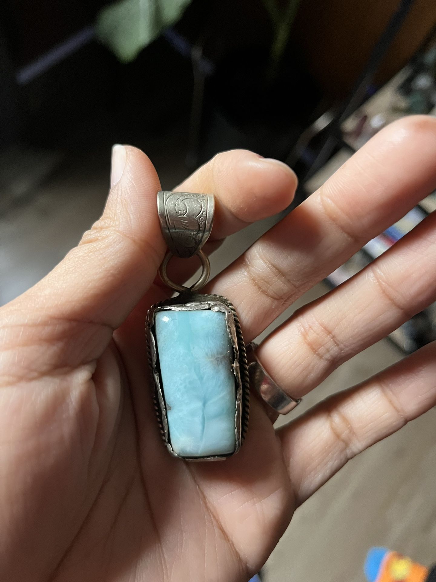 Sterling Silver Larimar Pendant