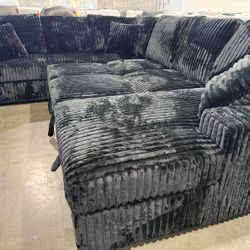 Living Room Furniture Black Color Sectional Couch Set 🌟 Pull Out Sleeper Sectional Couch 🌟 Color Options Take Home Pay Later 