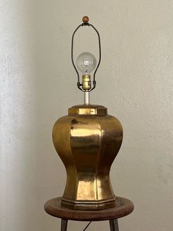 Vintage Brass Ginger Jar Table Lamp