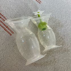 Haakaa Manual Breast Pump Set Clear Bottle Flower Stopper