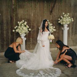 Custom Lace Wedding Dress + veil