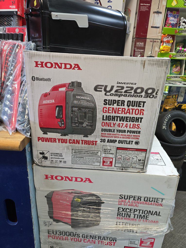 HONDA Inverter Generator CAN'T buy Them In CALIFORNIA anymore,Xtra Cost To Bring Them Here, EU2200is 30A Companion Series, New,Financing Available 