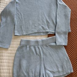 Moon & Madison Sky Blue Knit Sleep Set
