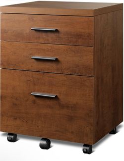 DEVAISE 3 Drawer File Cabinet for Home Office, Wood Under Desk Filing Cabinet, Rolling Printer Stand with Wheels, 