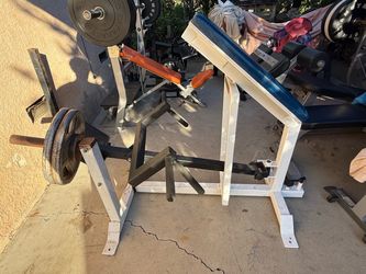 Incline Weight Bench with White Steel Frame