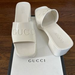 Gucci Slide Sandal White Rubber 