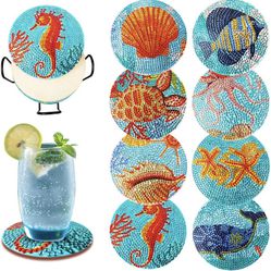 8 Pcs Diamond Painting Coasters with Holder, Diamond Art Coasters DIY  Crafts for Adults, Ocean Diamond Art Accessories and Tools for Sale in  Corona, CA - OfferUp