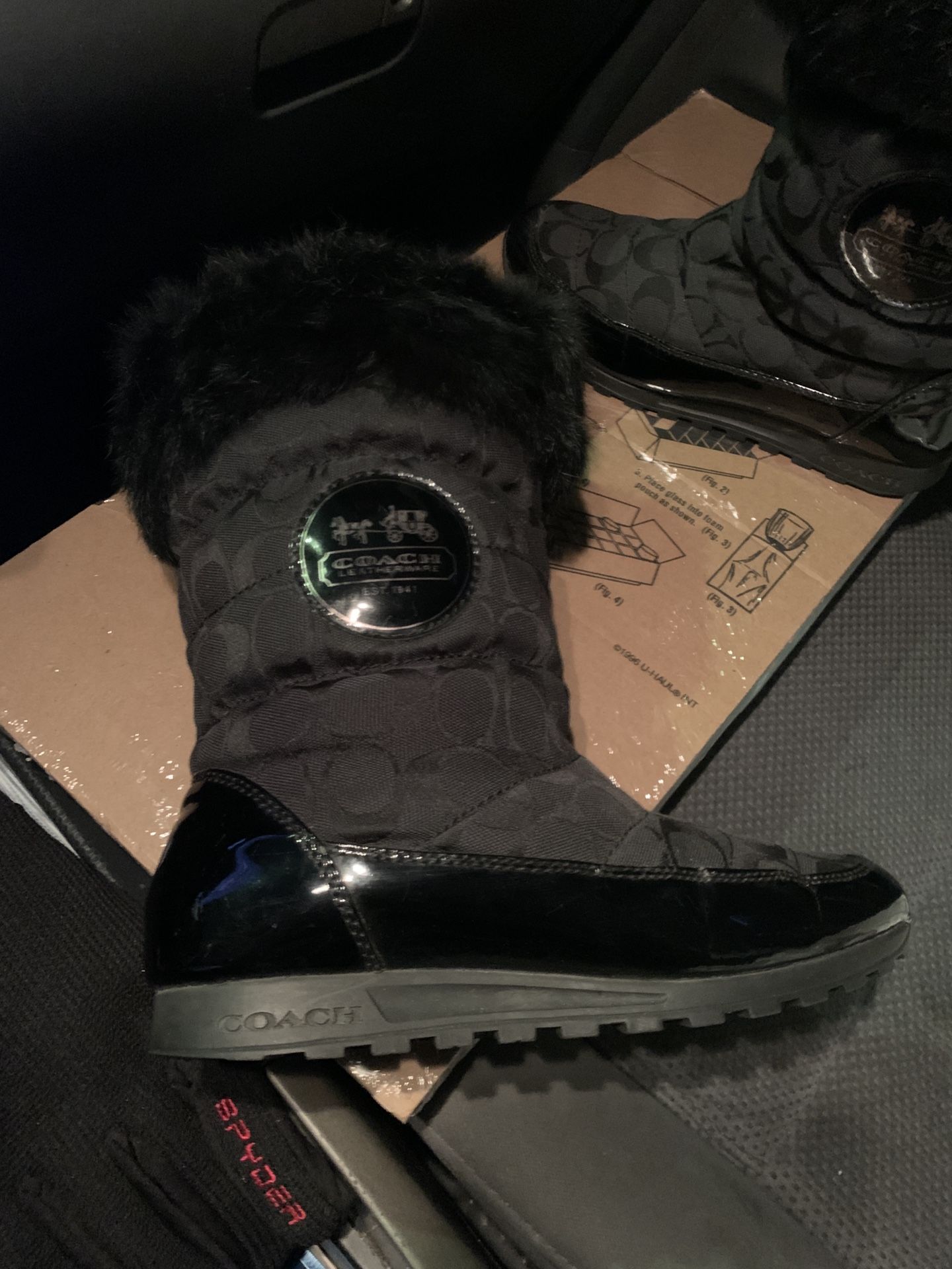 Coach - Joyous Fur Cuff Black /Womans 9.5 Winter Boot