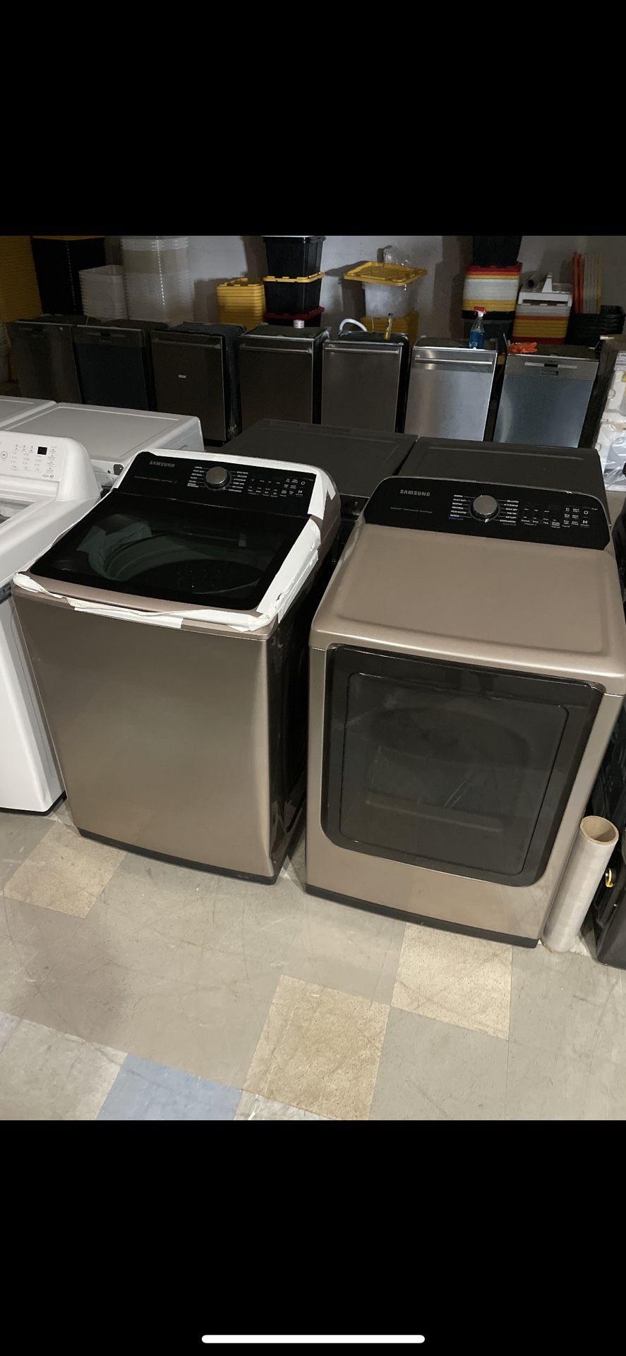 New Samsung Top Load Washer With Gas Dryer 