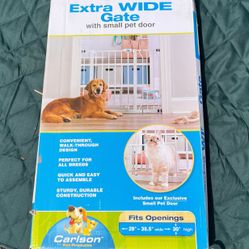 Extra Wide Baby Gate With Pet Door 