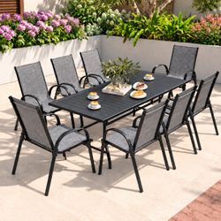New Purple Leaf 9-Pc Outdoor Patio Dining Set for 8