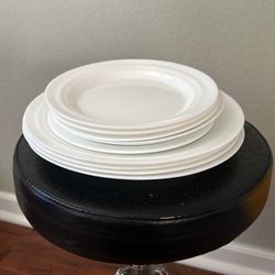 White Glass Plate Set