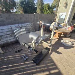 Workout Bench And Weights