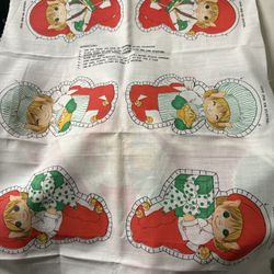 Vintage Elf Fabric Panel 