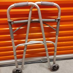 Drive Medical 2-Button Folding Walker w/ Wheels
