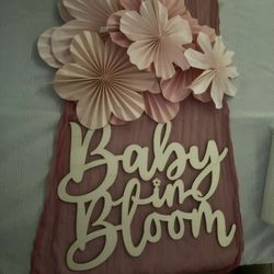 Baby In Bloom Wooden Sign