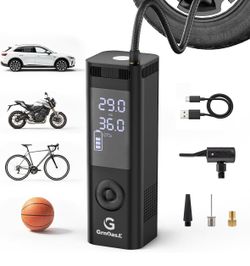 Tire Inflator Portable Air Compressor, 150PSI Cordless Air Pump 6000mAh Battery, Digital Pressure Gauge, LED Light, for Car Tires, Motorcycles, Balls,