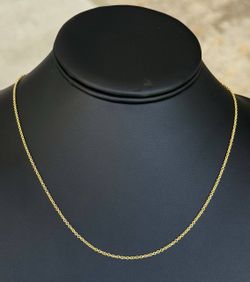 Jewelry 14k yellow gold paper clip necklace chain 18.00" 1.50mm width