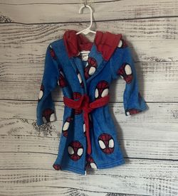 Toddler blue Spidey robe size 2t/3t