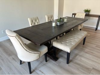 8 foot dining table and chairs