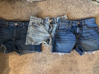Girls lot of 3 Distressed Denim Cut-Off Shorts sz 14