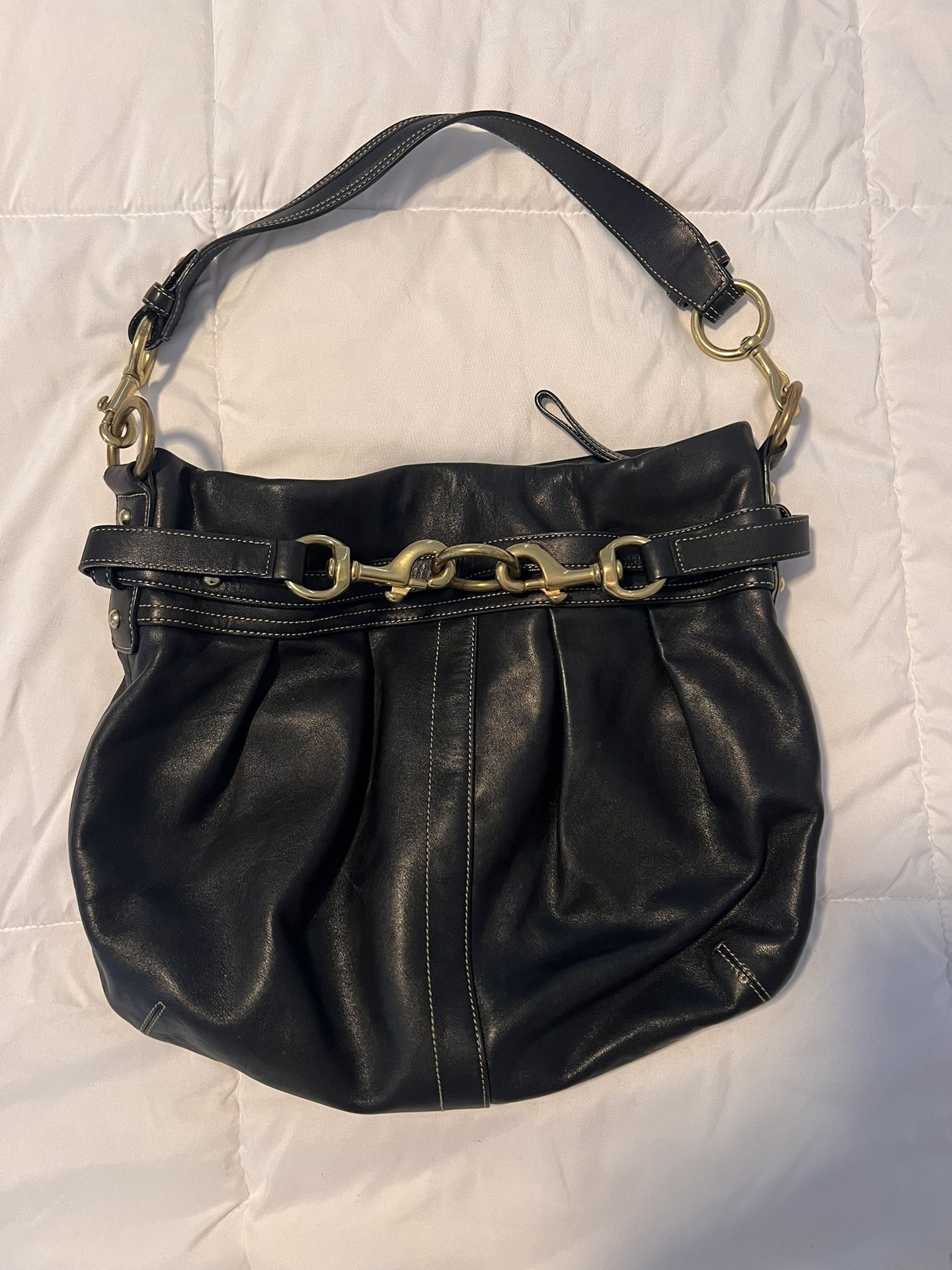 Hampton pleated Leather Hobo Bag 