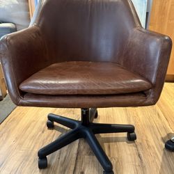 West Elm Leather Rolling Office Chair 
