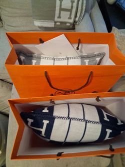 Hermes Avalon Cashmere Blue Pillow