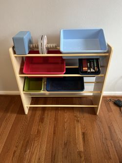 Storage Rack With Bins