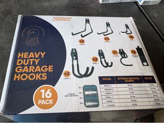 16 pack of heavy duty garage hooks