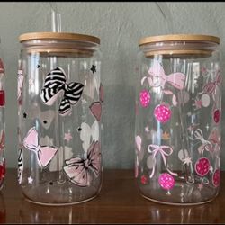 Clear Bow Glass Cups 
