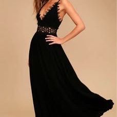 Lulus Black Lace Waist Maxi Dress – Size Large – Never Worn ($89 Retail)