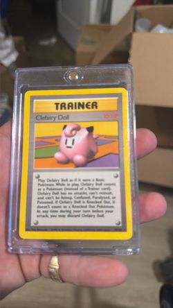 Pokémon Clefairy Doll Trainer Card in Hard Case