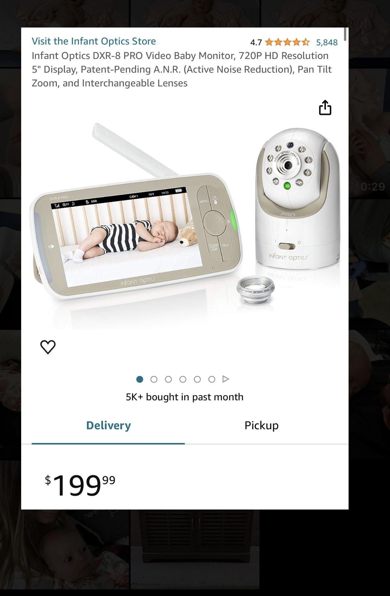 NEW Infant Optics DXR PRO Non WiFi Video Baby Monitor with