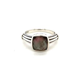 Lagos Black Mother Of Pearl Ring 